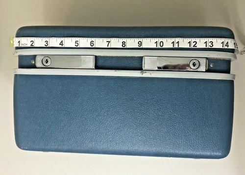 Vintage Samsonite Silhouette Blue Train Case Hard Shell Cosmetics Travel 14 in - Picture 5 of 14