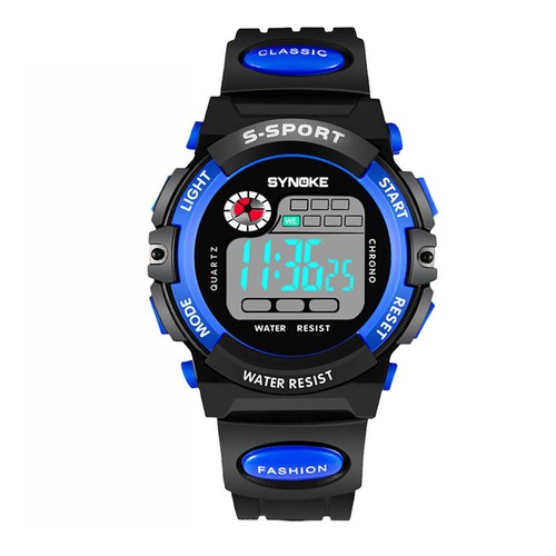Kids Men Waterproof Sports Watch Digital LED Backlight Wristwatch Leather Strap - Picture 11 of 21