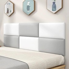 3D Wall Padding Panels Peel Stick Upholstered Headboard Anti Collision 5PCS UK