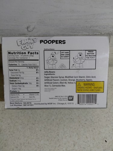 Family Guy Peter Griffin Candy Pooper visto in TV cacca giocattoli mini nuovo con scatola - Foto 4 di 5
