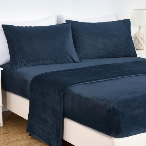 Chezmoi Collection Lavish Extra Soft Microplush Fleece Velvety Bed Sheet Set - 第 30/36 張圖片