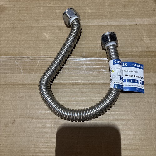 CrownFlex Stainless Corrugated Water Connector 18" 3/4"fip X 3/4"fip