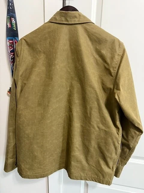 NWT FILSON Eagle Harbor Jac Shirt Jacket Olive Tan 11oz Washable Waxed Cotton L - product detail image 2