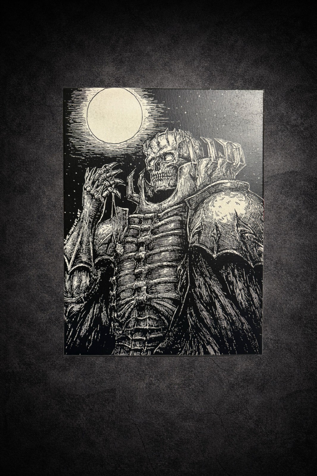 Tableau d'Art Berserk Chevalier Squelette Impression Canvas Fine Art pour Collectionneur