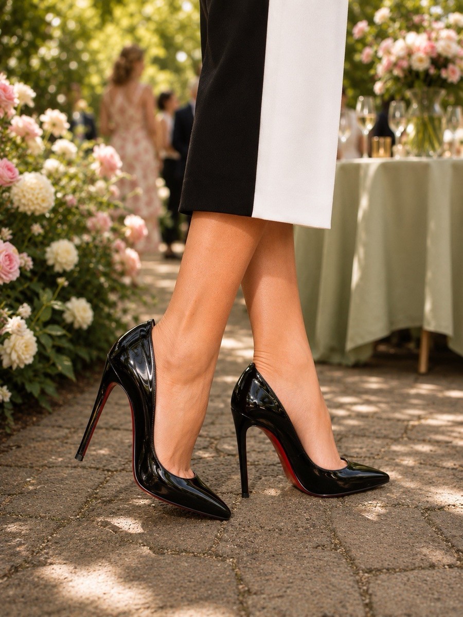 Christian Louboutin Pigalle ブラック ハイヒール Christian Louboutin Pigalle Black Patent Leather Designer 120mm