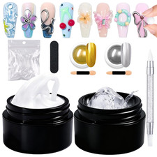 3D Sculpting Gel Kit - 15G Clear and White Non-Sticky Hand Solid Builder Nail Ca