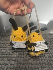 Crocheted Hanging Positivity Bees