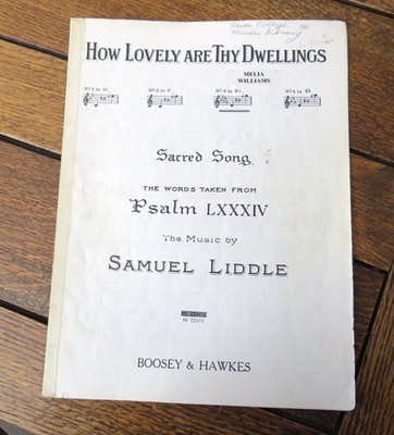 How Lovely Are Thy Dwellings No 3 in Db Samuel Liddle Psalm LXXXIV Sheet Music