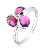 Cavill TüRkis Mosaik Silberring Damen Ring Cabochon 2,29Ct 925 Sterling Silber
