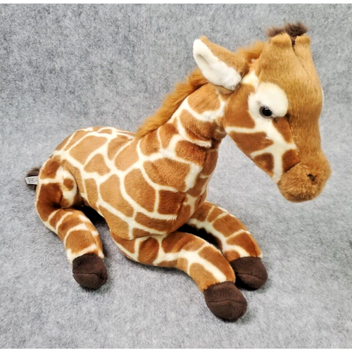 FAO Schwarze Giraffe Plüsch 10 Zoll Kalb Baby Stofftier Spielzeug liegend - Bild 1 von 8