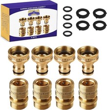 Brass Quick Connect Hose Fittings 3/4 Inch GHT Rated 200 PSI Leakproof Heavy