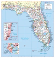 FLORIDA State Wall Map Large Print Poster