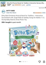 Ditty Bird Christmas Songs Interactive Sound Book - 5 Songs - Sealed