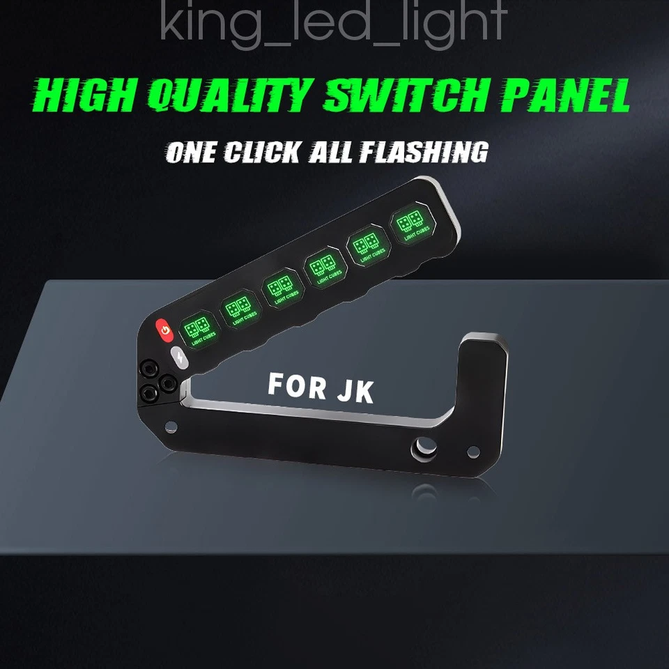 Kit de interruptores de panel de interruptor de pilar inalámbrico del lado izquierdo para Jeep Wrangler JK 07-18 Foto 2 de 4