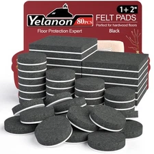 Felt Furniture Pads for Hardwood Floors -80 Pcs Premium Felt Pads for Chair L...