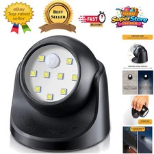 Outdoor Battery-Powered LED Spotlight - 360&deg; Rotation & PIR Sensor Technology