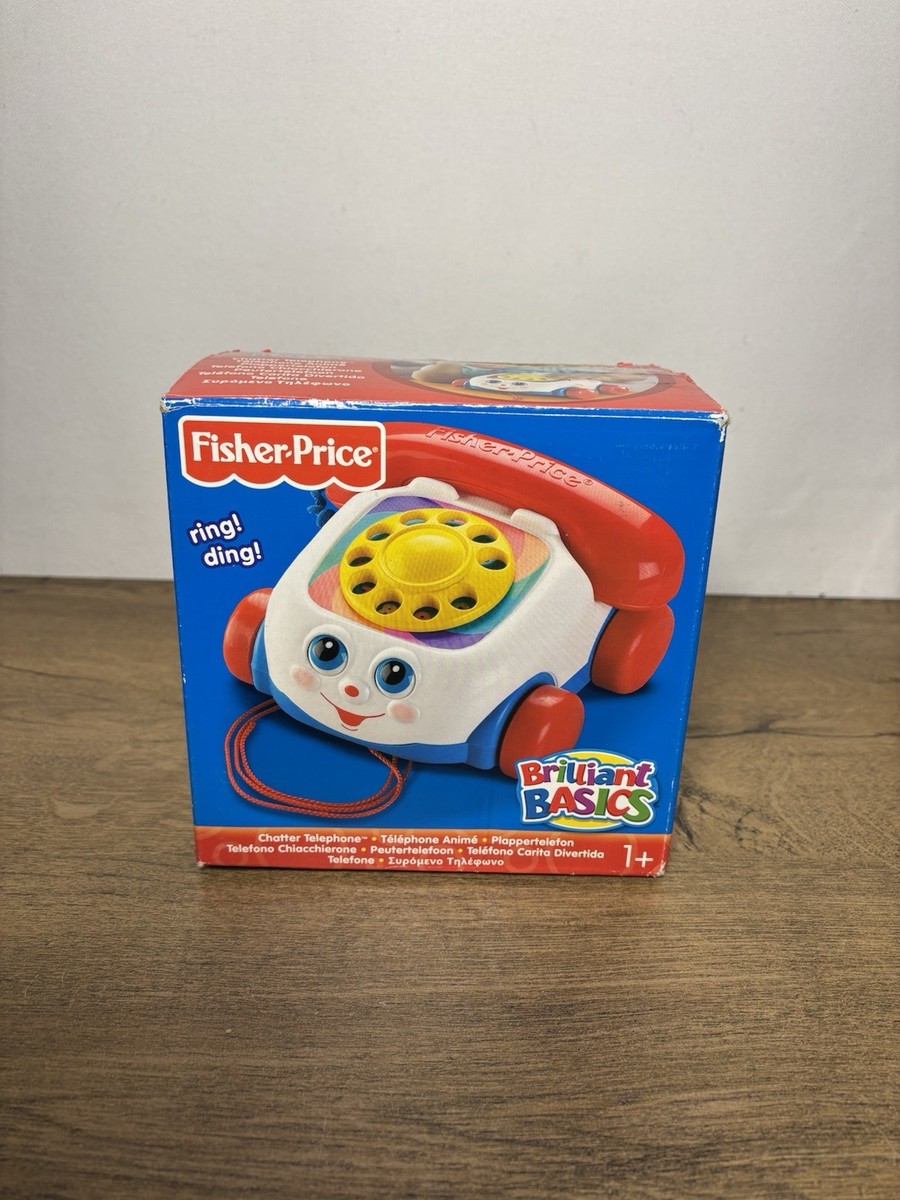 Fisher Price Pull Along Chatter Telephone Vintage Phone Toy Rolly