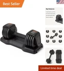 High-Quality 25 lb Adjustable Dumbbell with Secure Anti-Drop Technology