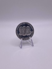 Silbermedaille &bdquo;Landing on the Moon&ldquo; Aldrin Armstrong Collins im Etui/Box