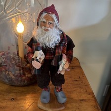 Vintage Handmade Santa Sculpted Face Lamb s W...