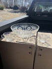 Vintage Star Of David Anchor Hockings Punch Bowl With 2 Punch Glasses