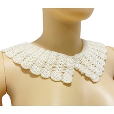 Handmade Cream Crochet Lace Detachable Collar Victorian Cottagecore One Size