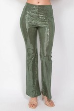 Women's Sequined Fit  Flare Midrise Pants