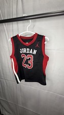Jordan maglia smanicata nera rossa bianca 24M unisex bambino e bambino logo canotta