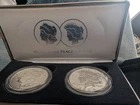 2024 Reverse Proof $1 Morgan and Peace Silver Dollar 2pc Set Box ,OGP & COA