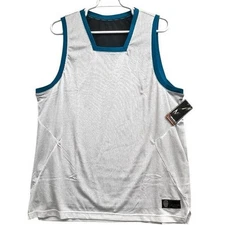 And1 Mens Basketball Tank Top 2XL White Mesh w/ Blue Trim