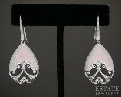 Sterling Silver Gabriel & Co. Natural Diamond Teardrop Dangle Earrings 8g p22598