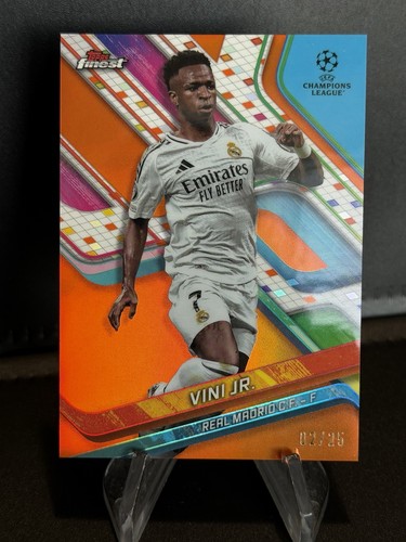 2024-25 Topps Finest UEFA Vini Vinicius JR. Orang Refractor 8/25 Real Madrid