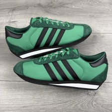 Adidas Country II scamosciate 'verde scuro / nero / bianco' - taglia UK 8,5 / EU 42 2/3