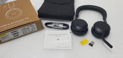 Jabra Evolve2 75 Wireless Stereo Headset w/USB-A Dongle 27599-989-999 Link390a
