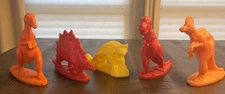 1960’s Sinclair Oil Dinoland Plastic Dinosaur Figures Lot Of 5