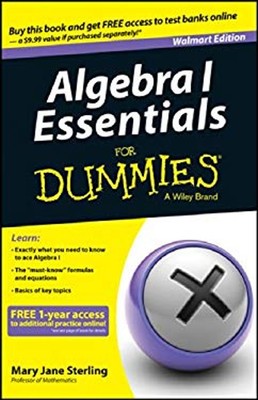Algebra I Essentials for Dummies, Wal-Mart Edition Paperback Mary
