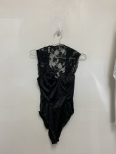 Vintage Victoria Secret Gold Label Black Bodysuit Size Petite