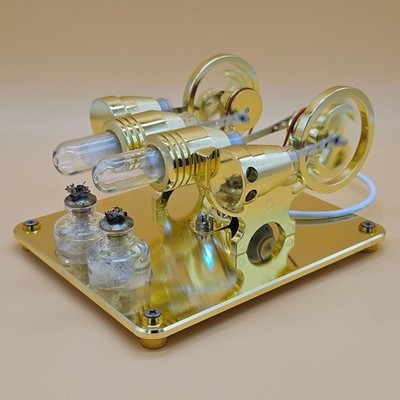 Four-Cylinder Stirling Engine Generator Alloy Model Gift for STEM Learning