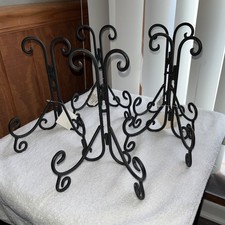 NWT- 5-Wrought Iron Table or wall easel Adjustable/Foldable for Pictures/plates