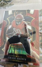 2025 Panini Select - Concourse Chase Brown #59 Black & Red Shock Prizm