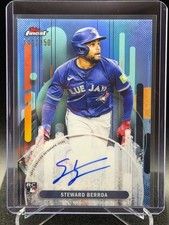 Steward Berroa 2025 Finest Sky Blue Refractor Auto #144/150 (RC) - Blue Jays