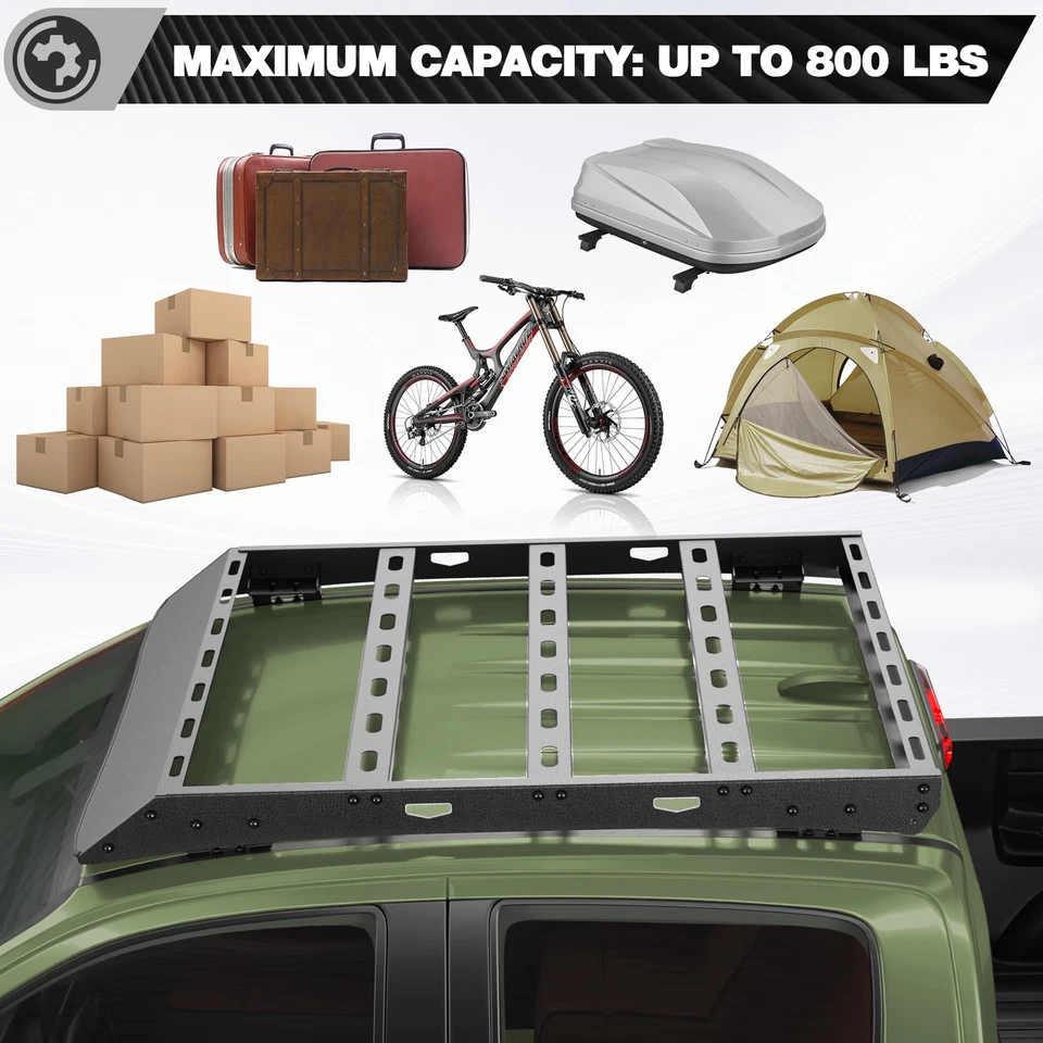 Steel Roof Rack Cargo Carrier For 2015-2025 Chevy Colorado & GMC Canyon Crew Cab Foto 3 de 4