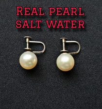 Vintage 35-Year-Old Saltwater Pearl Earrings – 0.9mm, 1.5g Each – Rare 