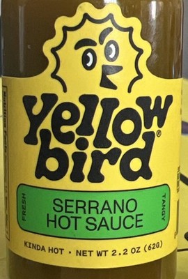 Tiny/Travel Size Yellowbird Hot Sauce Serrano Condiment 2.2 Oz 60g Exp 3/16/2027