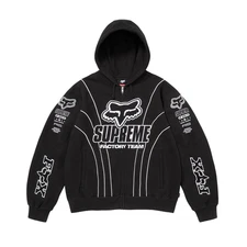 Supreme x Fox Racing Zip Up Hooded Sweatshirt Black