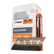 Paslode, Framing Nails and Fuel Pack, 650524, 3 inch x .120 Gauge, Smooth Bri...