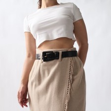 Vintage Embossed Square Buckle Belt