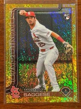 2025 Topps Base Set Series 2 #463 Thomas Saggese Gold HOLO Foil /50 Cardinals RC
