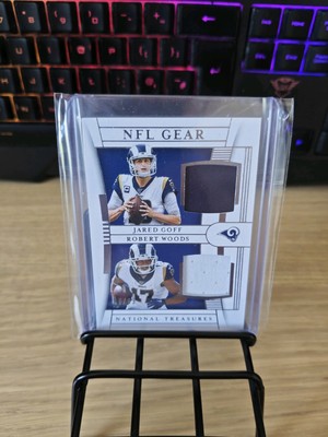 Jared Goff/Robert Woods 2019 National Treasures NFL PLAYER WORN PATCHES /99