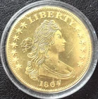 1804   1oz .999 FINE SILVER *LIBERTY HEAD* Gold Tinted  ROUND
